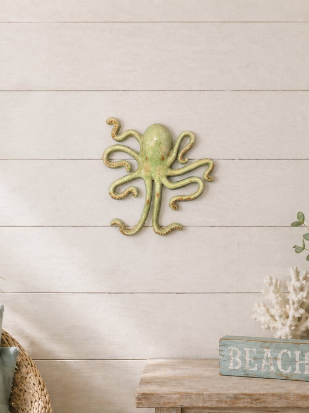 Coastal Metal Octopus Wall Decor